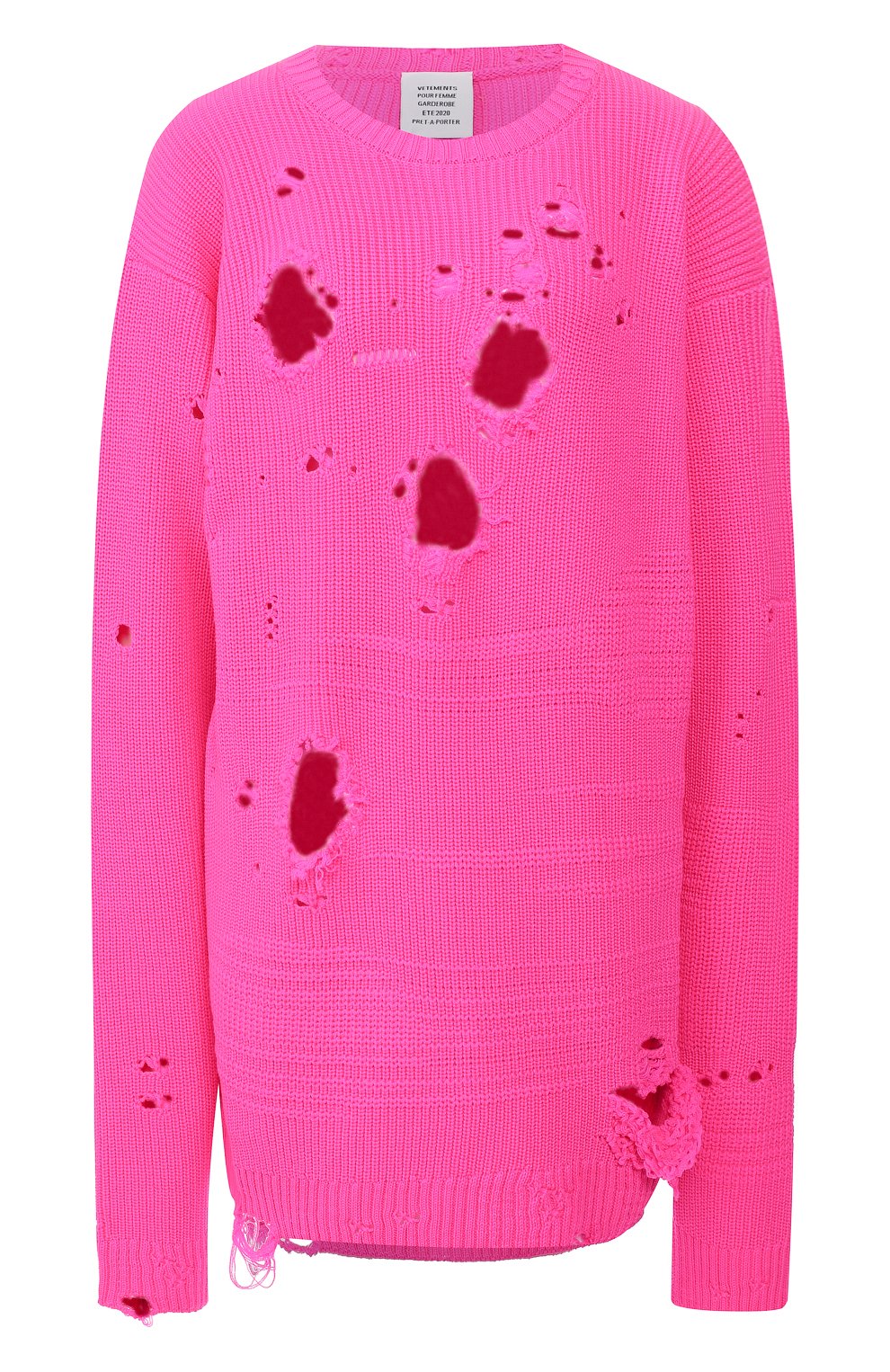 Шерстяной свитер VETEMENTS, арт. SS20KN342 1204/W/FLU0 PINK, фото 1
