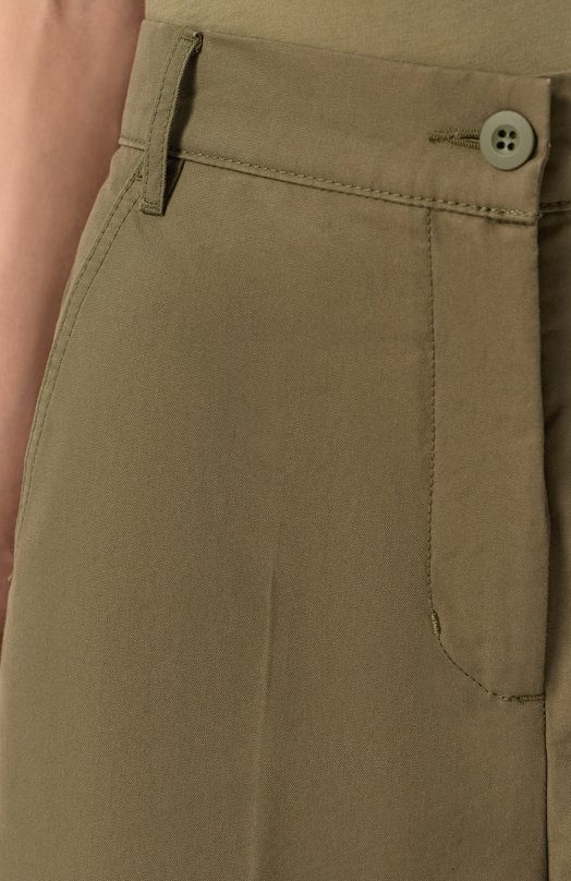 Хлопковые брюки-карго Weekend Max Mara QUIZ Хаки  QUIZ Фото 5