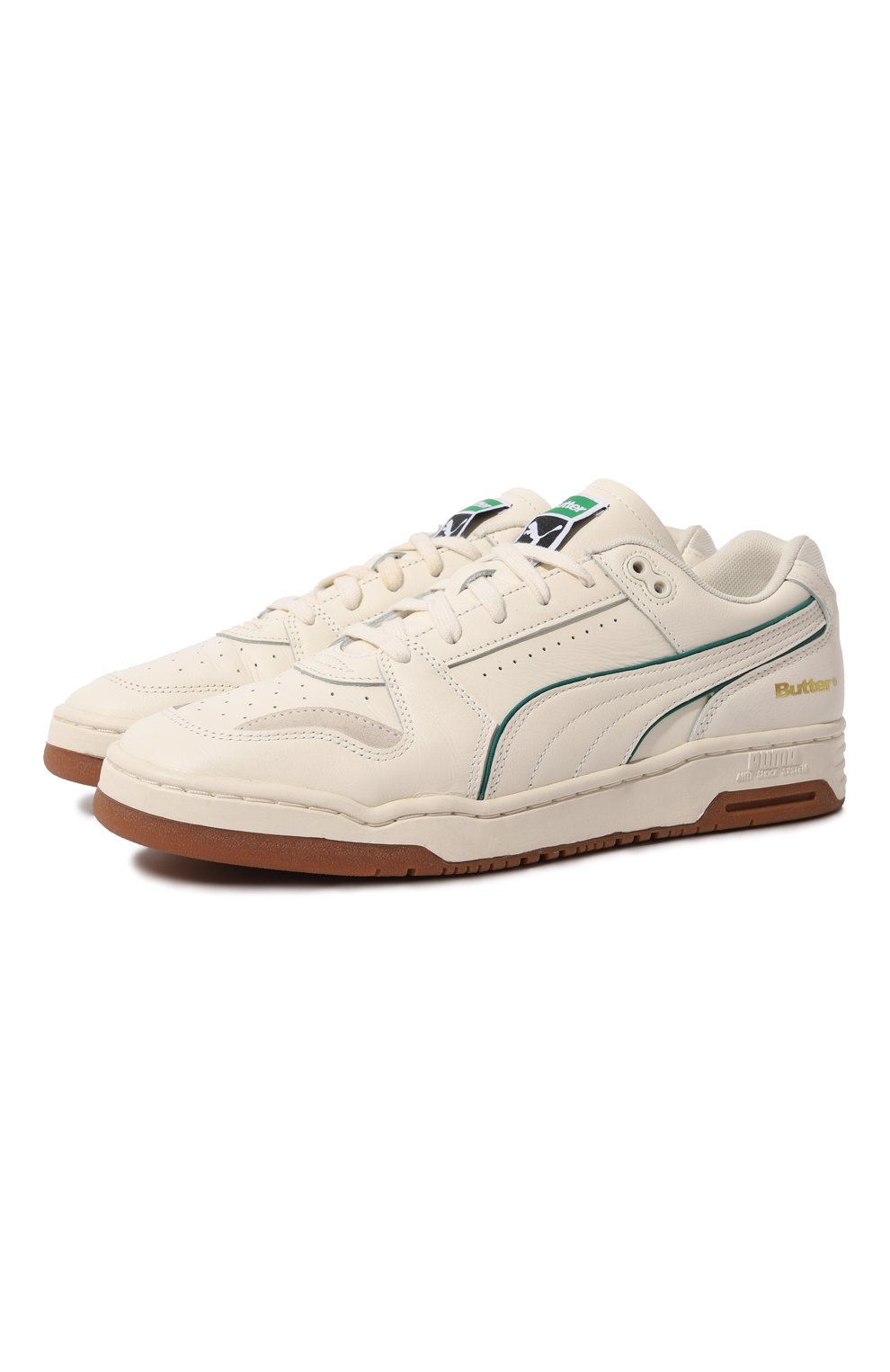 Кожаные кеды puma x butter goods slipstream lo PUMA кремового цвета по цене 13490 руб., арт. 38178701, фото 1 Кожаные кеды puma x butter goods slipstream lo PUMA, арт. 38178701, фото 1