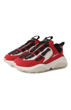 Детские кожаные кроссовки bone runner AMIRI красного цвета, арт. AKF0SR1018 | Фото 1 (Материал сплава: Проставлено; Нос: Не проставлено; Материал внешний: Натуральная кожа; Материал внутренний: Текстиль; Стили: Гранж)