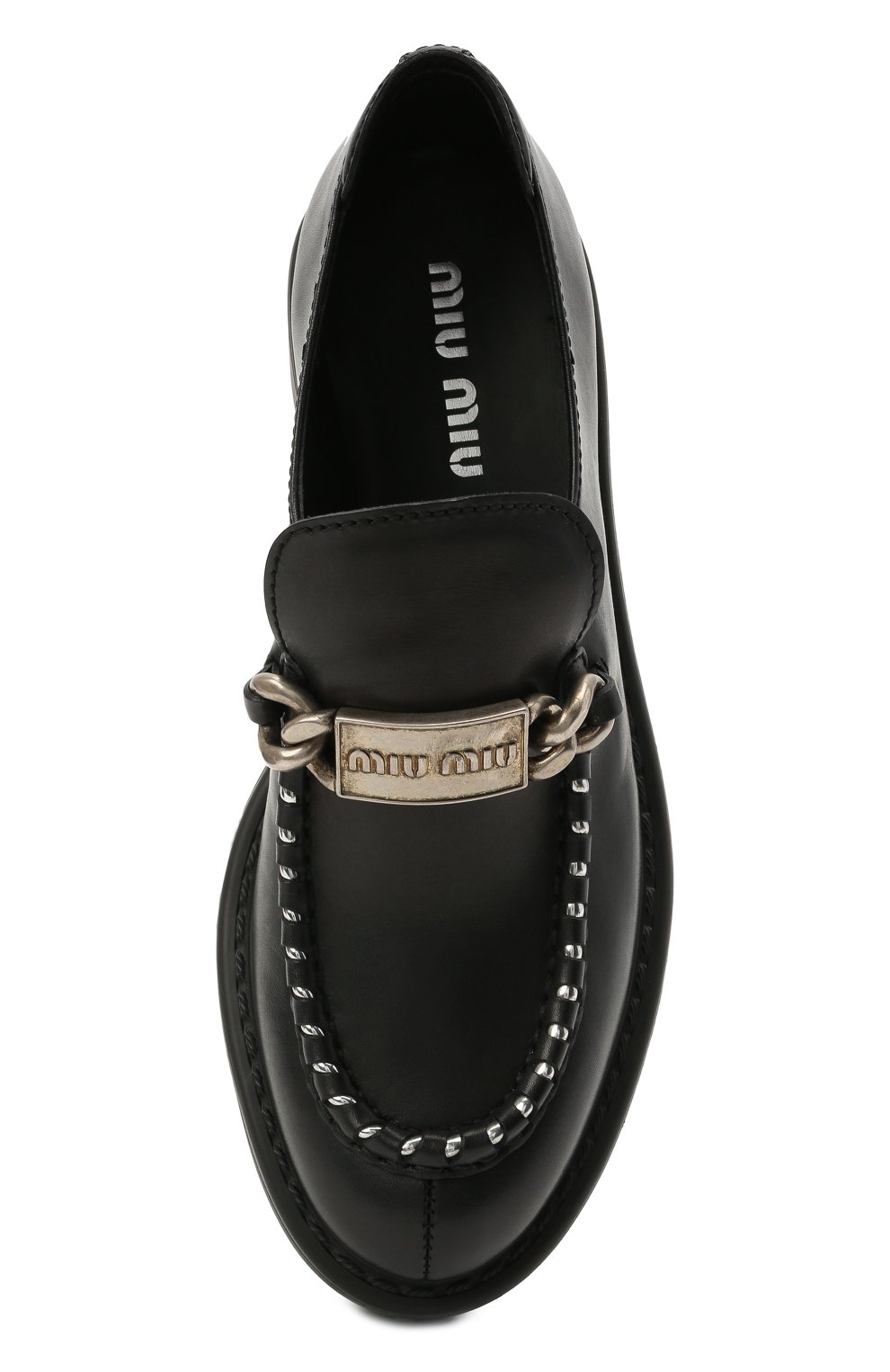 Кожаные лоферы MIU MIU, арт. 5D648D/3ARW, фото 5