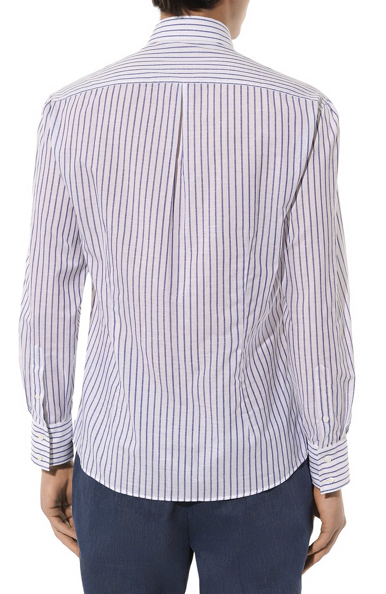 Рубашка из хлопка и льна BRUNELLO CUCINELLI, арт. MM6461716, фото 1