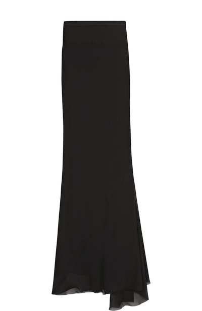 Женская шелковая юбка-миди асимметричного кроя RICK OWENS, арт. RP18S8334/SCH