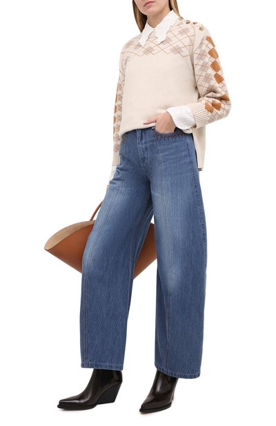 Джинсы CHLOÉ синего цвета по цене 96300 руб., арт. CHC20WDP01154, фото 2 Джинсы CHLOÉ, арт. CHC20WDP01154, фото 2
