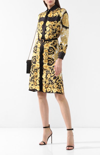 Шелковое платье VERSACE разноцветного цвета по цене 299500 руб., арт. A81919/A228617, фото 2 Шелковое платье VERSACE, арт. A81919/A228617, фото 2
