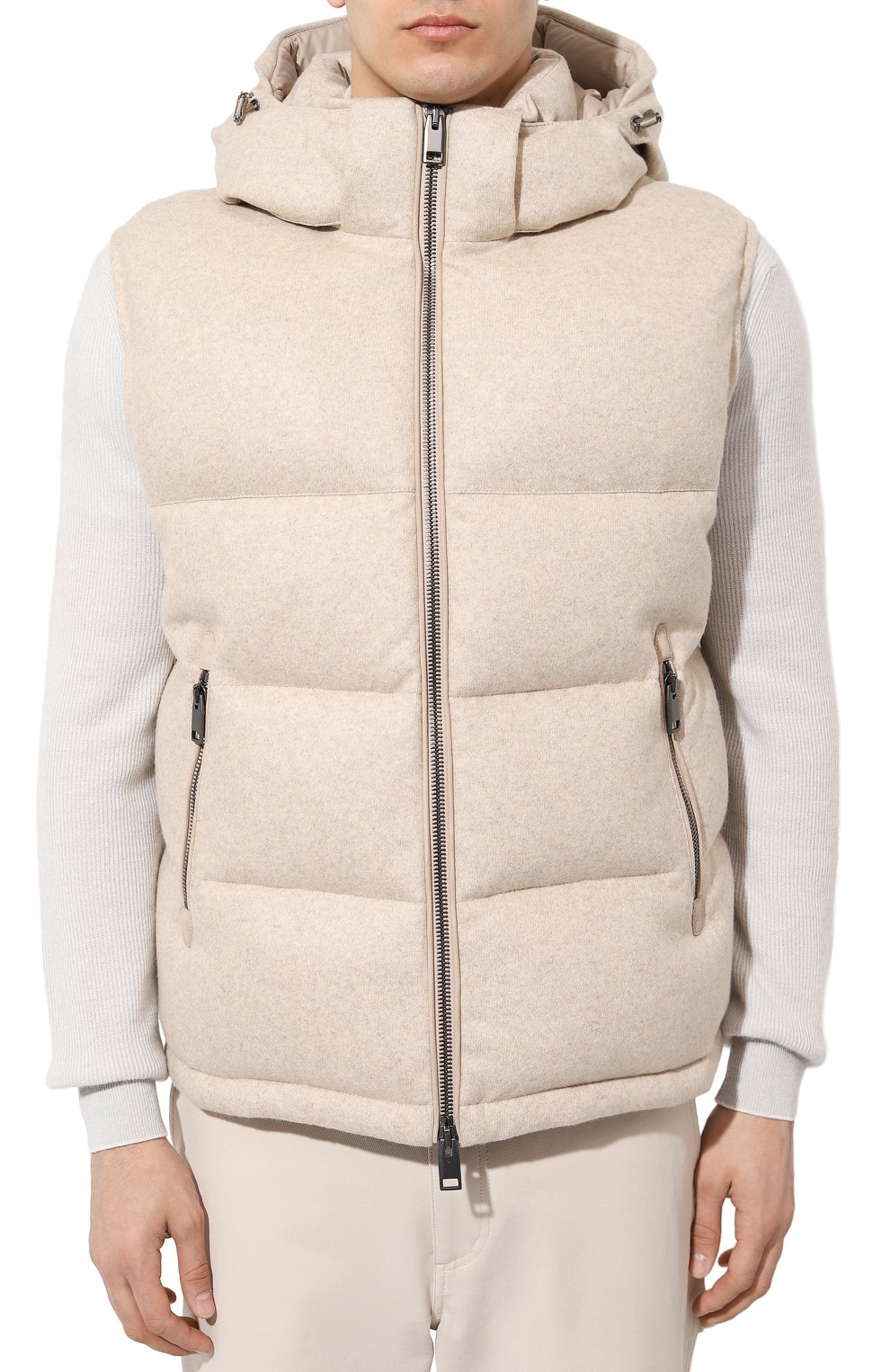 Пуховый жилет BRIONI кремового цвета по цене 435500 руб., арт. SUPB0L/0A604, фото 3 Пуховый жилет BRIONI, арт. SUPB0L/0A604, фото 3