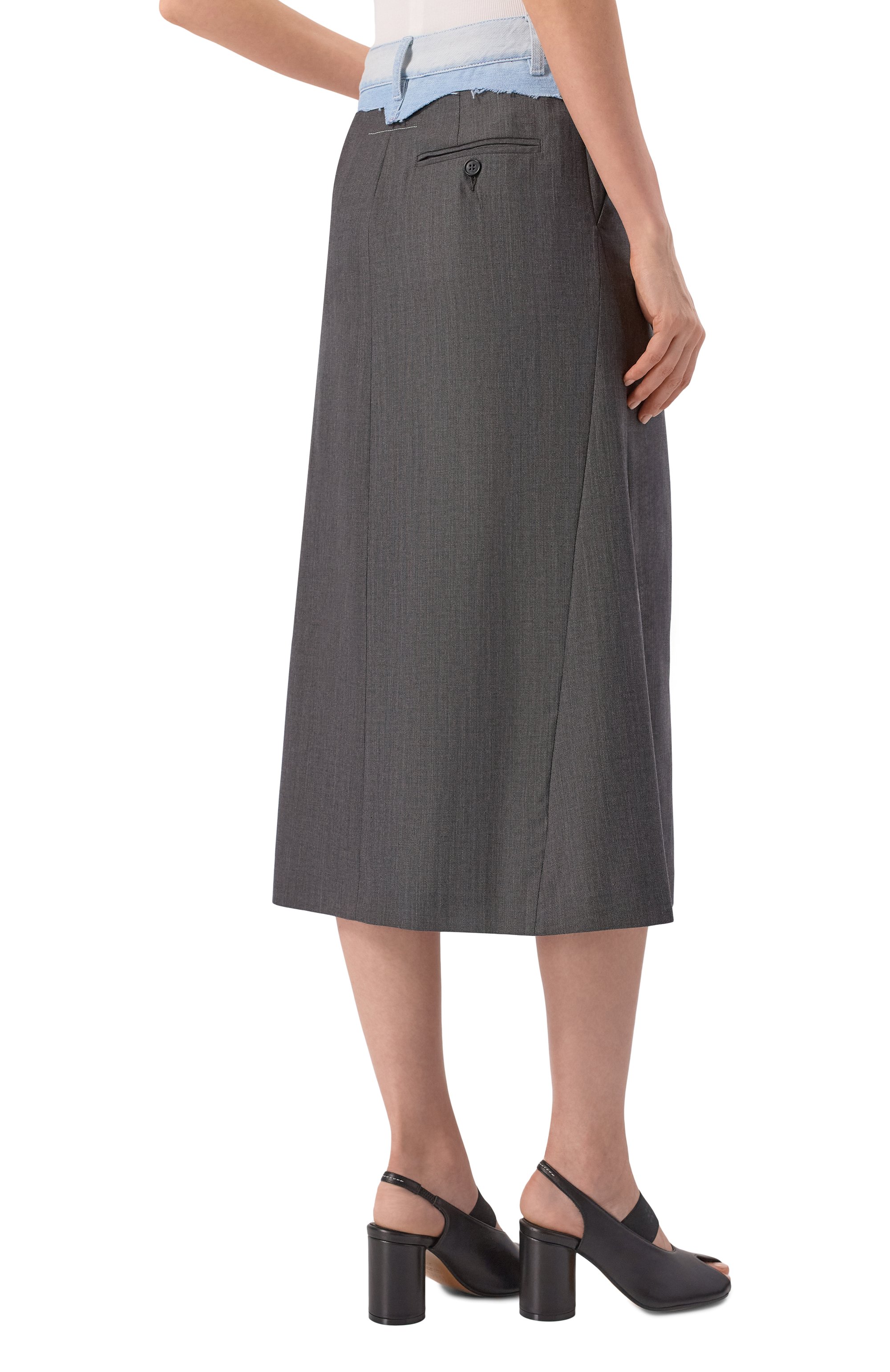 Юбка из шерсти и хлопка MM6, арт. S52MI0027/MTN132, фото 4