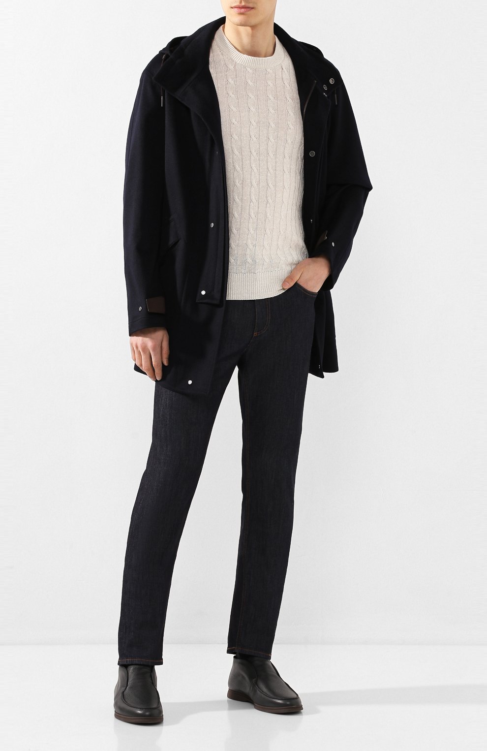 Кожаные ботинки open walk LORO PIANA, арт. FAI5538, фото 2