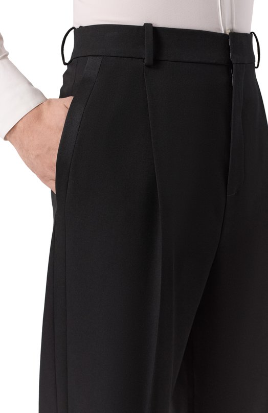 Шерстяные брюки Saint Laurent 821988/Y512W Чёрный  821988/Y512W Фото 5