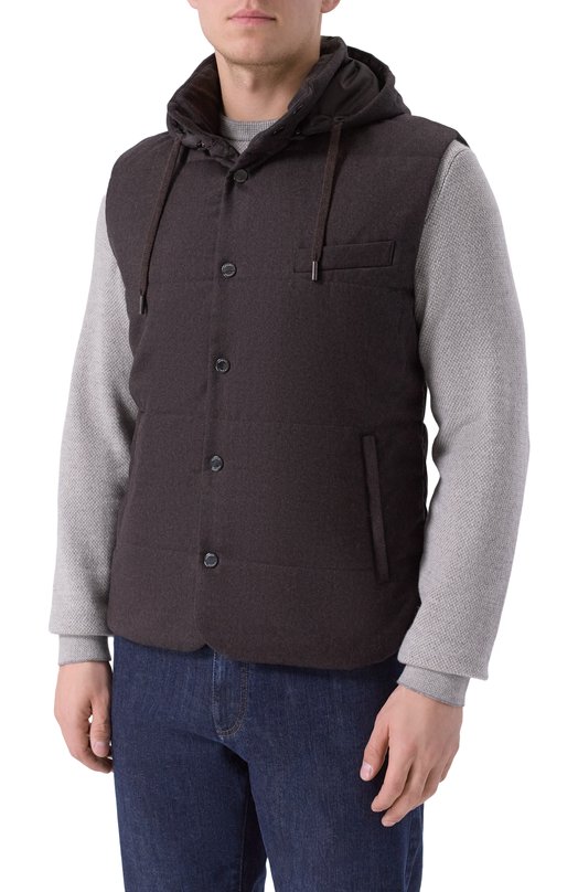 Шерстяной жилет Capobianco 19M140.FLNY. Коричневый  19M140.FLNY. Фото 3