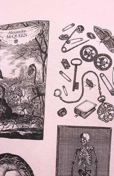 Хлопковая футболка ALEXANDER MCQUEEN розового цвета по цене 29050 руб., арт. 651389/QZACK, фото 5 Хлопковая футболка ALEXANDER MCQUEEN, арт. 651389/QZACK, фото 5