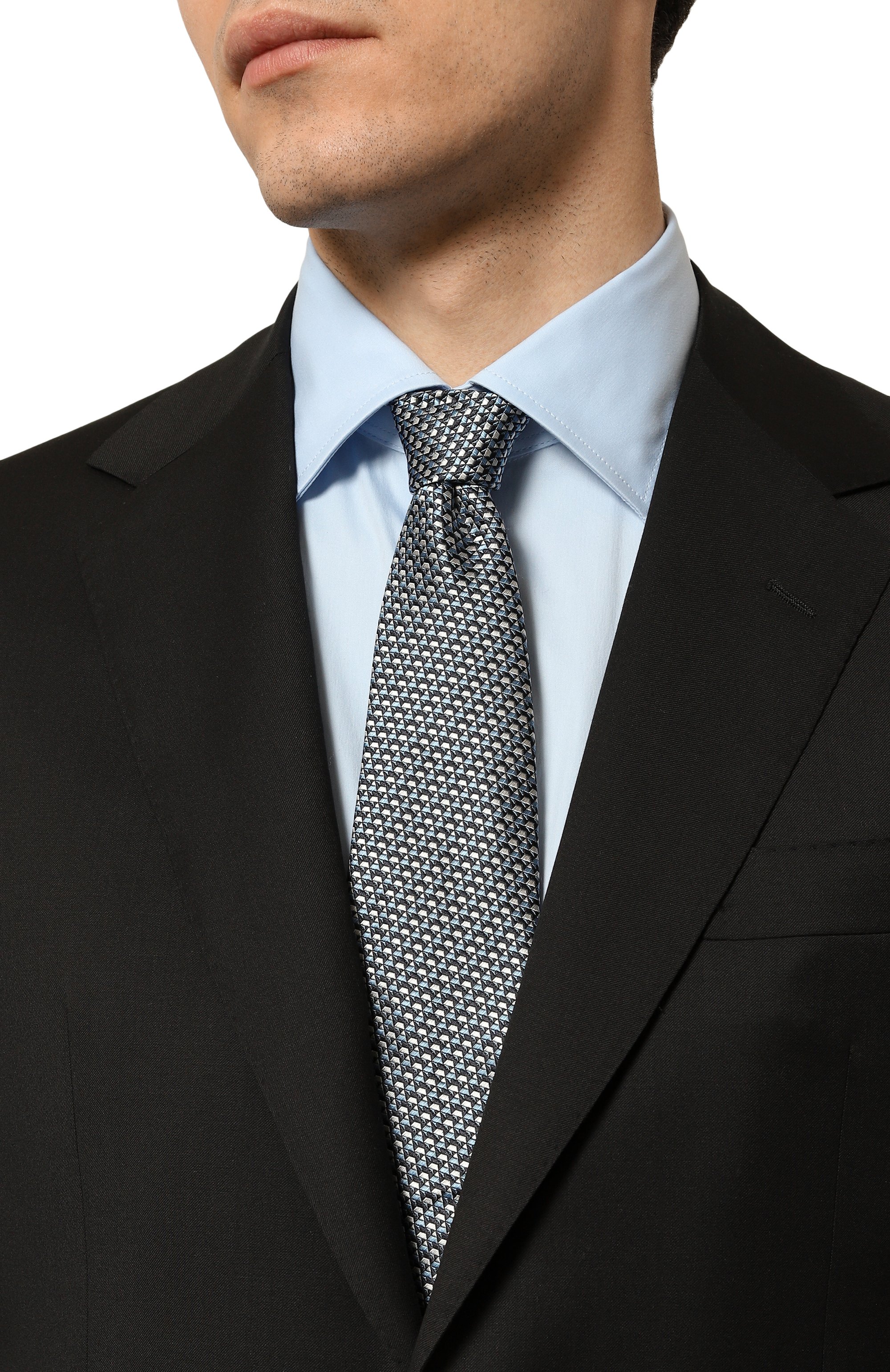 Шелковый галстук ZEGNA голубого цвета по цене 26350 руб., арт. 1P8/Z8D84TA8, фото 2 Шелковый галстук ZEGNA, арт. 1P8/Z8D84TA8, фото 2