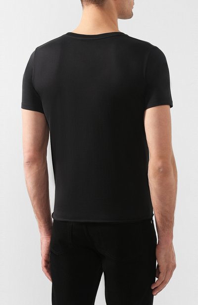 Хлопковая футболка с логотипом бренда SAINT LAURENT, арт. 464572/YB2DQ, фото 4