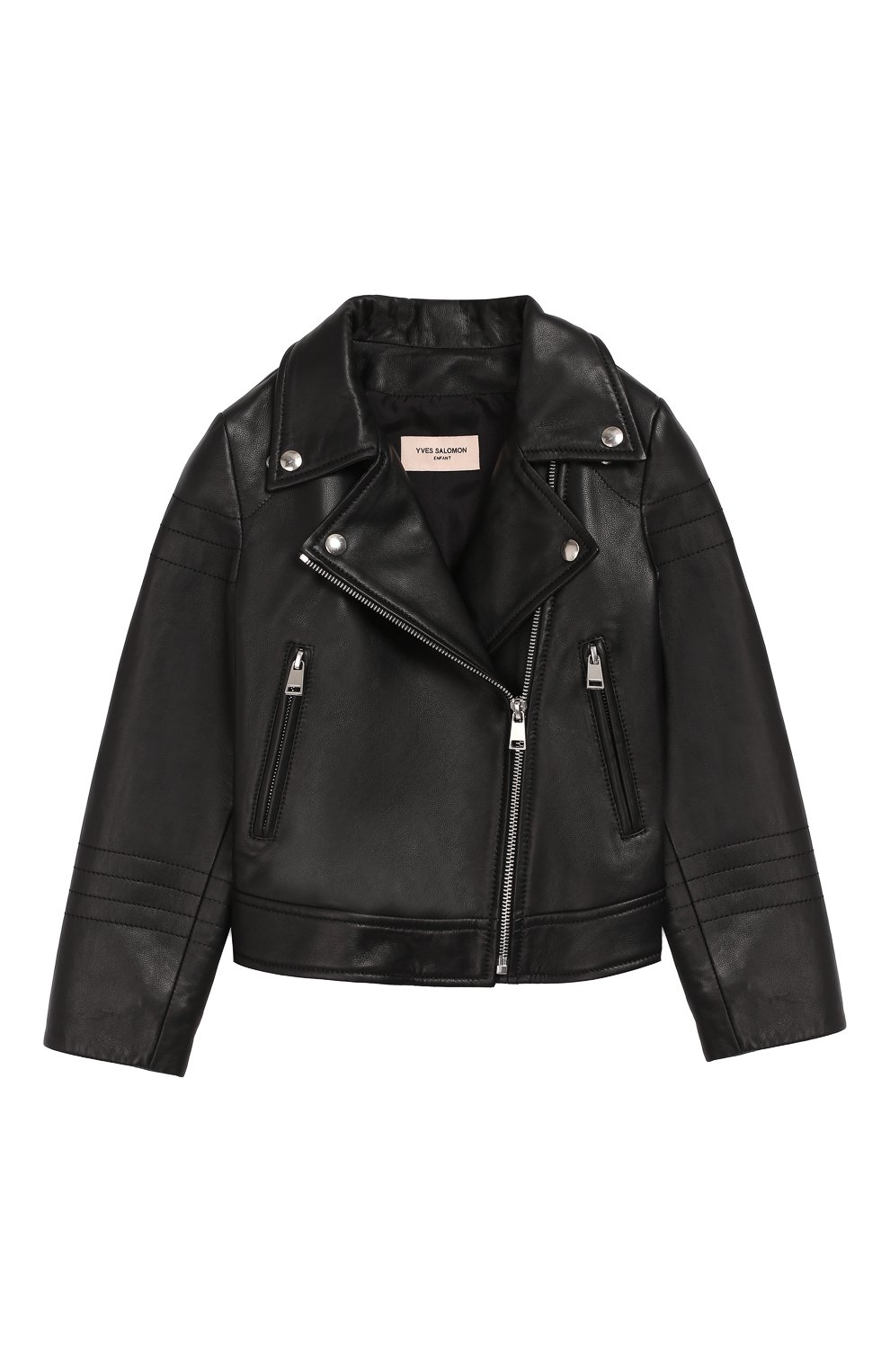 Кожаная куртка YVES SALOMON ENFANT черного цвета по цене 104000 руб., арт. 9EEV003XXAPXX/8-10, фото 1 Кожаная куртка YVES SALOMON ENFANT, арт. 9EEV003XXAPXX/8-10, фото 1