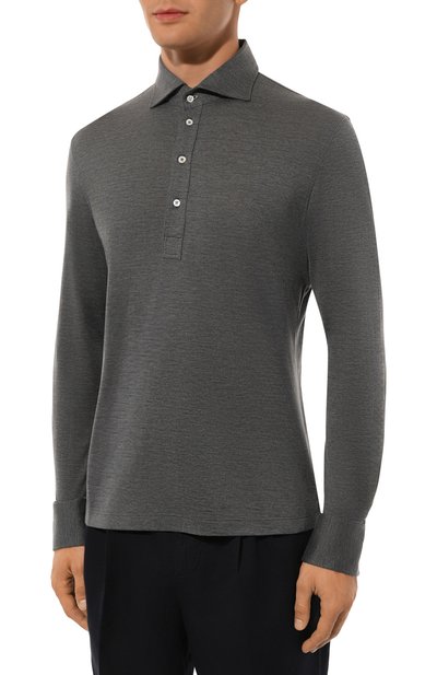 Поло из шелка и хлопка BRUNELLO CUCINELLI, арт. MH8363914, фото 3