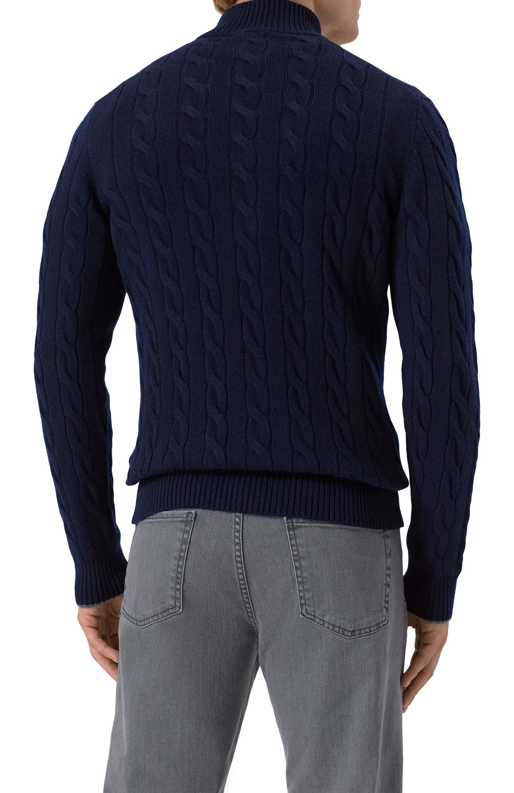 Кашемировый джемпер GRAN SASSO темно-синего цвета по цене 89250 руб., арт. 23151/15572, фото 4 Кашемировый джемпер GRAN SASSO, арт. 23151/15572, фото 4