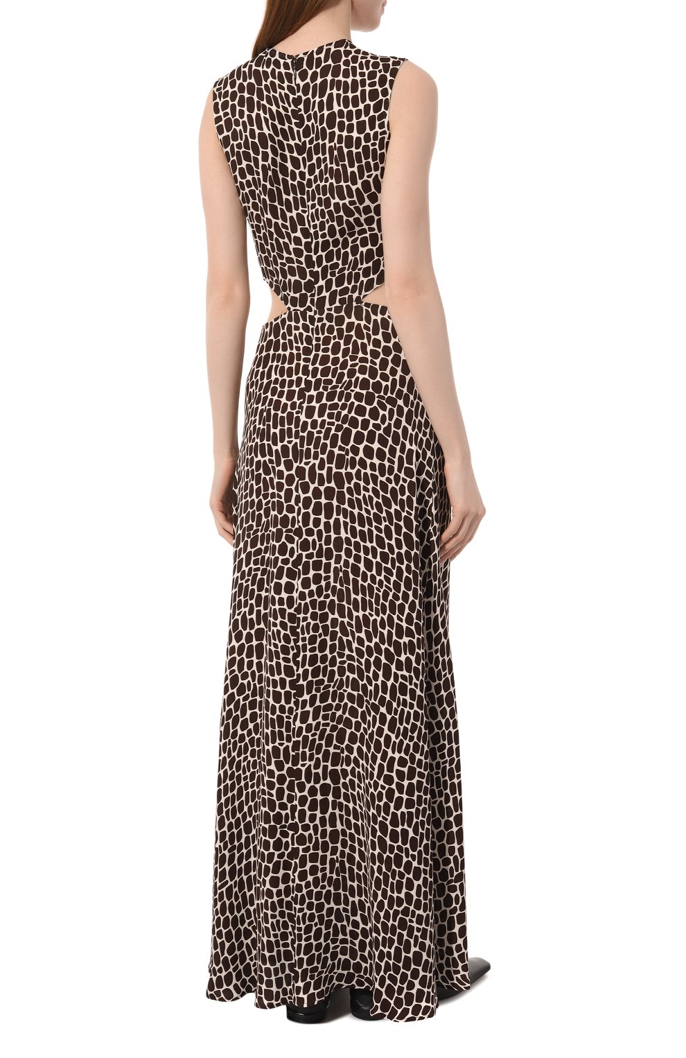 Платье из вискозы MSGM коричневого цвета по цене 74900 руб., арт. 3641MDA34/247159, фото 4 Платье из вискозы MSGM, арт. 3641MDA34/247159, фото 4