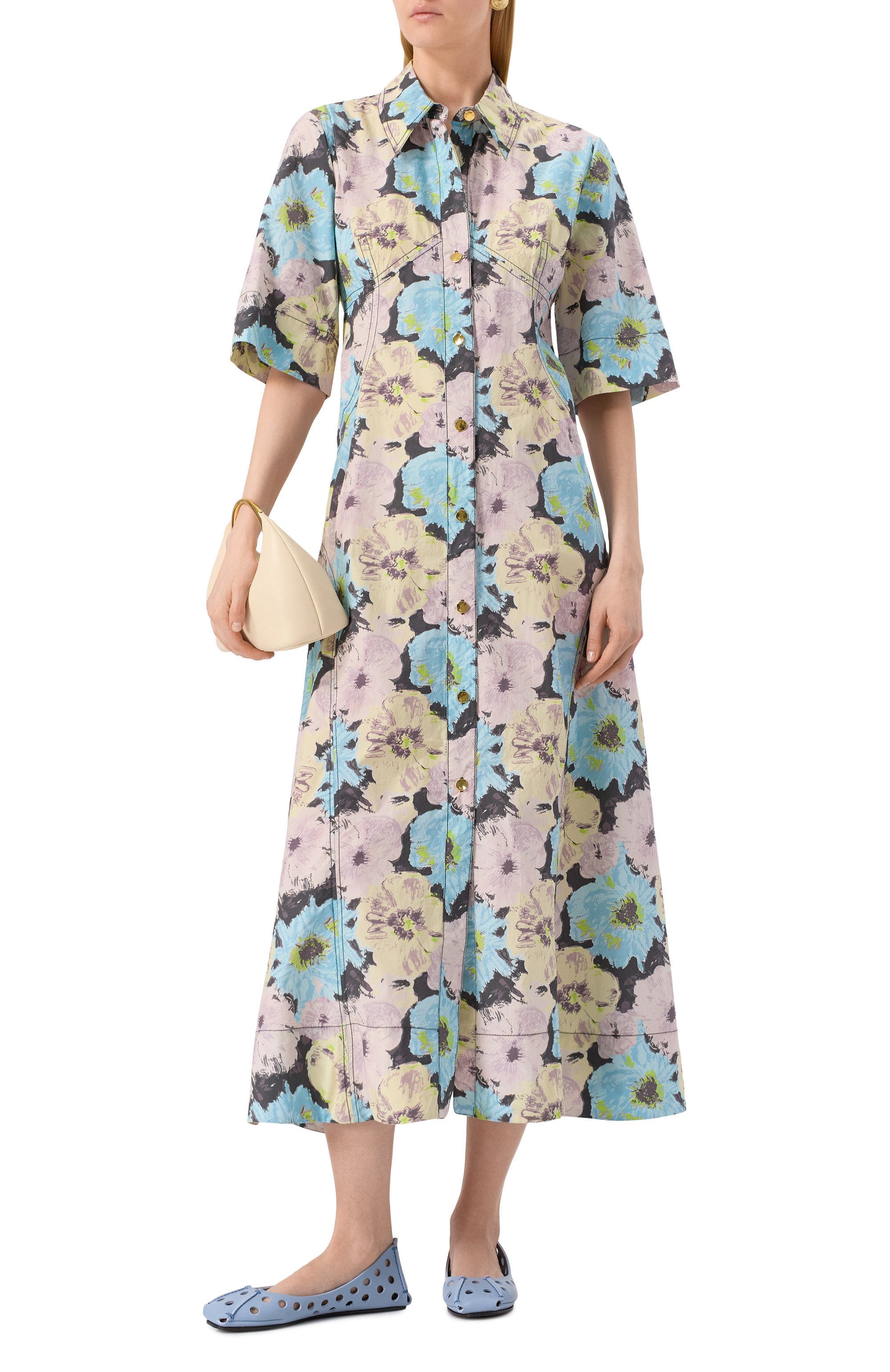 Хлопковое платье GANNI, арт. W0260/999, фото 2