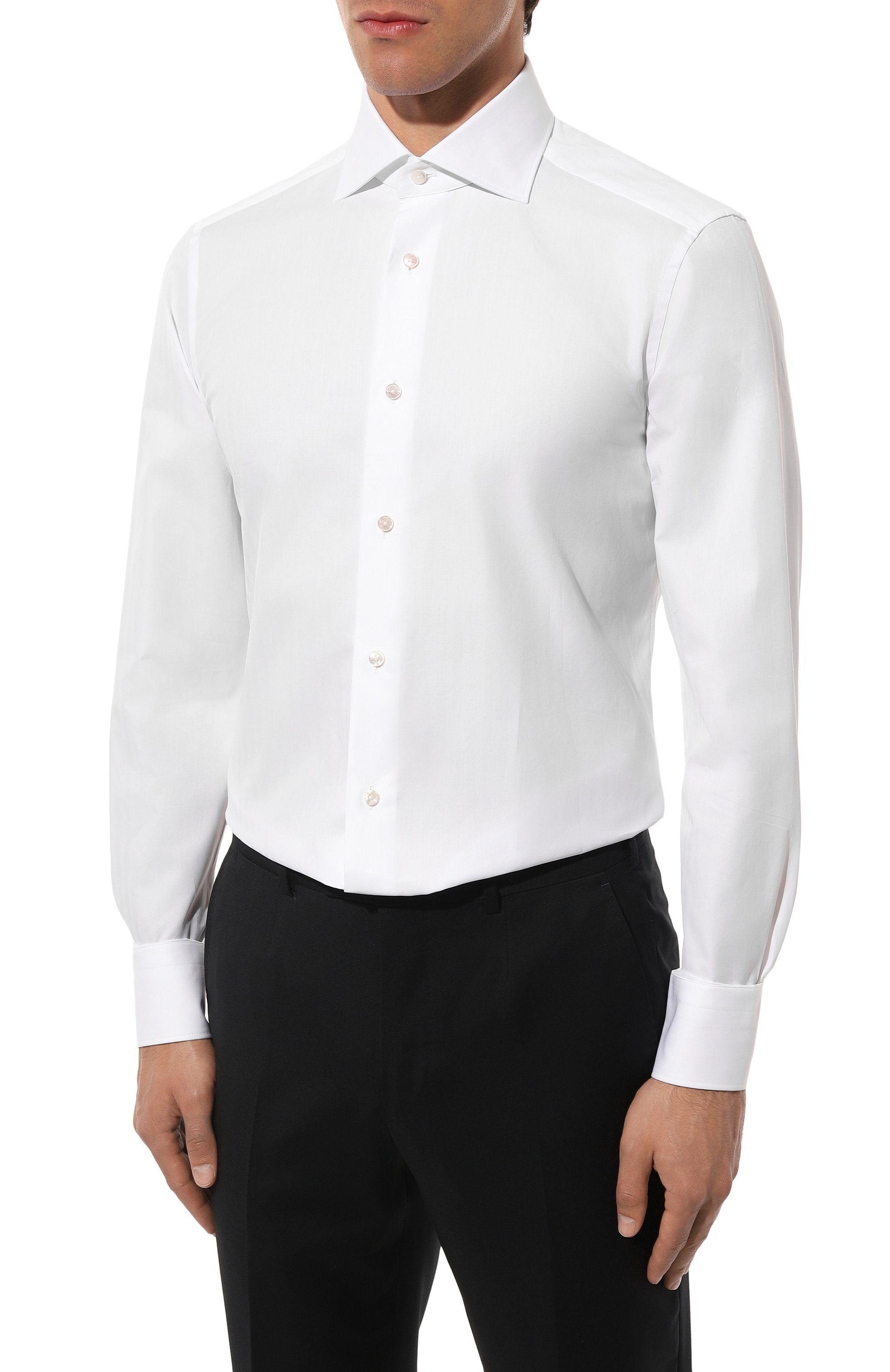 Хлопковая сорочка ZEGNA белого цвета по цене 75750 руб., арт. 701522A7/9MS0BA, фото 4 Хлопковая сорочка ZEGNA, арт. 701522A7/9MS0BA, фото 4