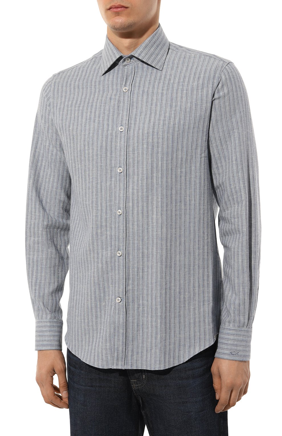 Рубашка из хлопка и льна PAUL&SHARK, арт. 14313101CF, фото 3