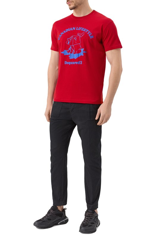 Хлопковые брюки Dsquared2 S74KB0996/S39021 Чёрный  S74KB0996/S39021 Фото 2