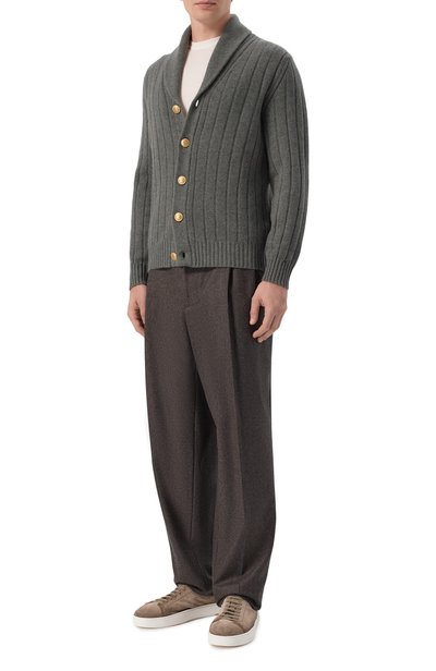 Кашемировый кардиган BRUNELLO CUCINELLI хаки цвета по цене 451000 руб., арт. M22506016, фото 2 Кашемировый кардиган BRUNELLO CUCINELLI, арт. M22506016, фото 2