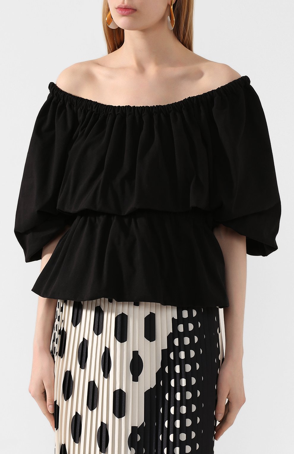 Хлопковый топ DRIES VAN NOTEN черного цвета по цене 48100 руб., арт. 201-11157-9621, фото 3 Хлопковый топ DRIES VAN NOTEN, арт. 201-11157-9621, фото 3