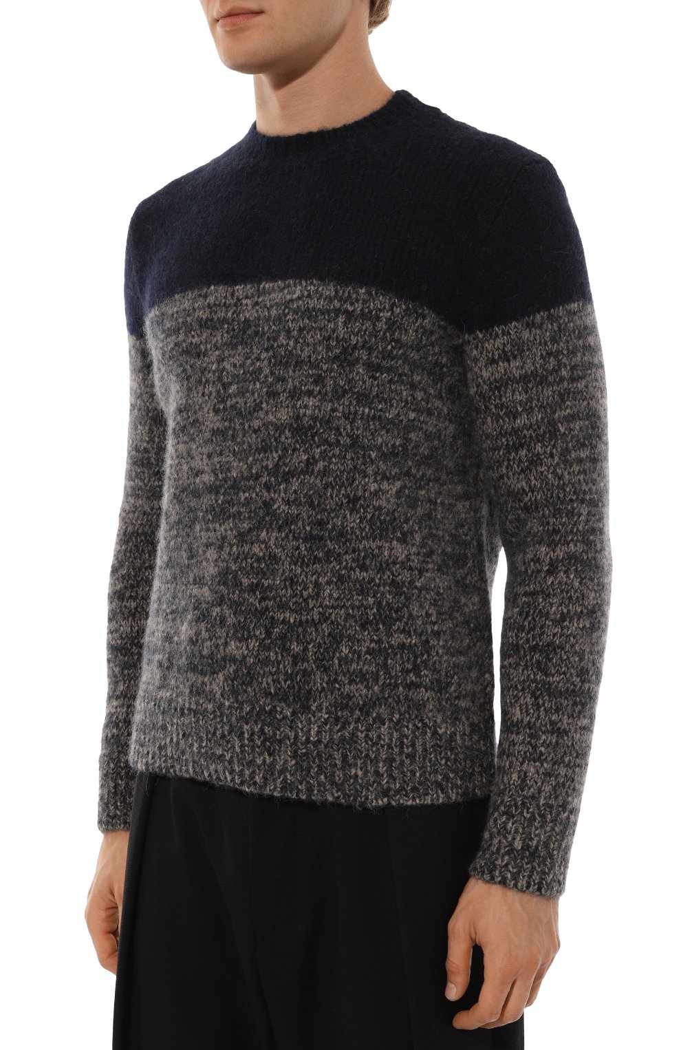 Шерстяной свитер DRIES VAN NOTEN темно-синего цвета по цене 79150 руб., арт. 242-021245-9709, фото 3 Шерстяной свитер DRIES VAN NOTEN, арт. 242-021245-9709, фото 3