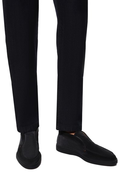 Замшевые ботинки detroit SANTONI темно-синего цвета по цене 67850 руб., арт. MGDG1782300TEGEXU60, фото 3 Замшевые ботинки detroit SANTONI, арт. MGDG1782300TEGEXU60, фото 3
