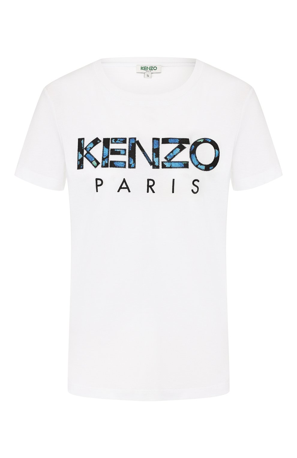 Хлопковая футболка KENZO белого цвета по цене 12100 руб., арт. F962TS701990, фото 1 Хлопковая футболка KENZO, арт. F962TS701990, фото 1