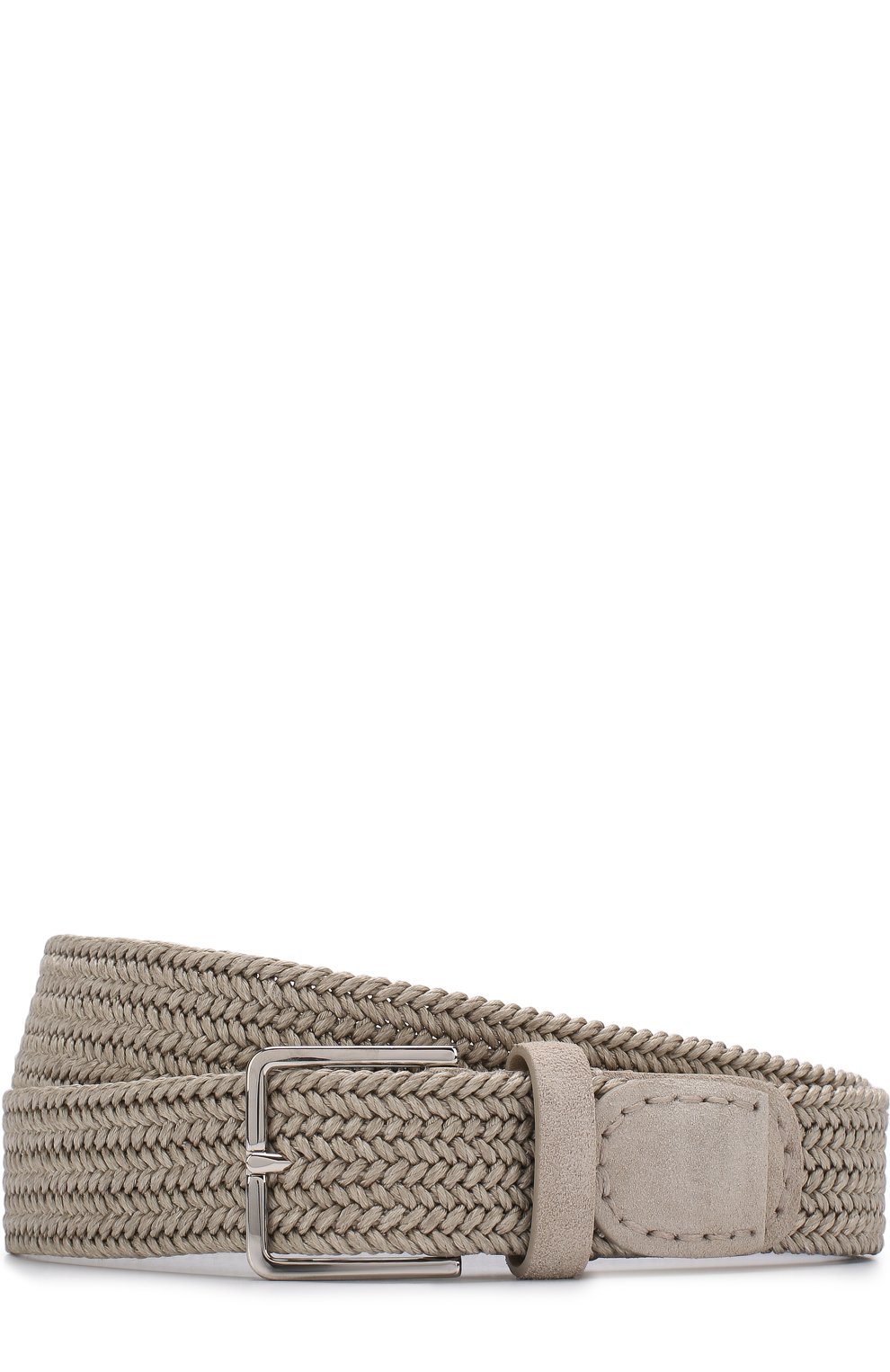 Льняной ремень с отделкой из замши LORO PIANA бежевого цвета по цене 49200 руб., арт. FAF2297, фото 1 Льняной ремень с отделкой из замши LORO PIANA, арт. FAF2297, фото 1