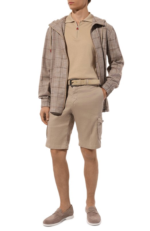 Шорты изо льна и хлопка Kiton UFPPBK0604D Бежевый  UFPPBK0604D Фото 2