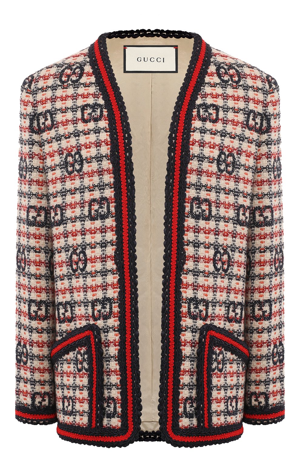 Жакет GUCCI красного цвета по цене 374400 руб., арт. 610060/ZADEH, фото 1 Жакет GUCCI, арт. 610060/ZADEH, фото 1