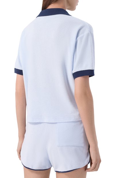 Хлопковое поло SPORTY AND RICH голубого цвета по цене 23600 руб., арт. T004275326BL143, фото 4 Хлопковое поло SPORTY AND RICH, арт. T004275326BL143, фото 4