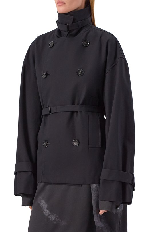Хлопковый тренч Ann Demeulemeester B0013117/FA431 Чёрный  B0013117/FA431 Фото 3