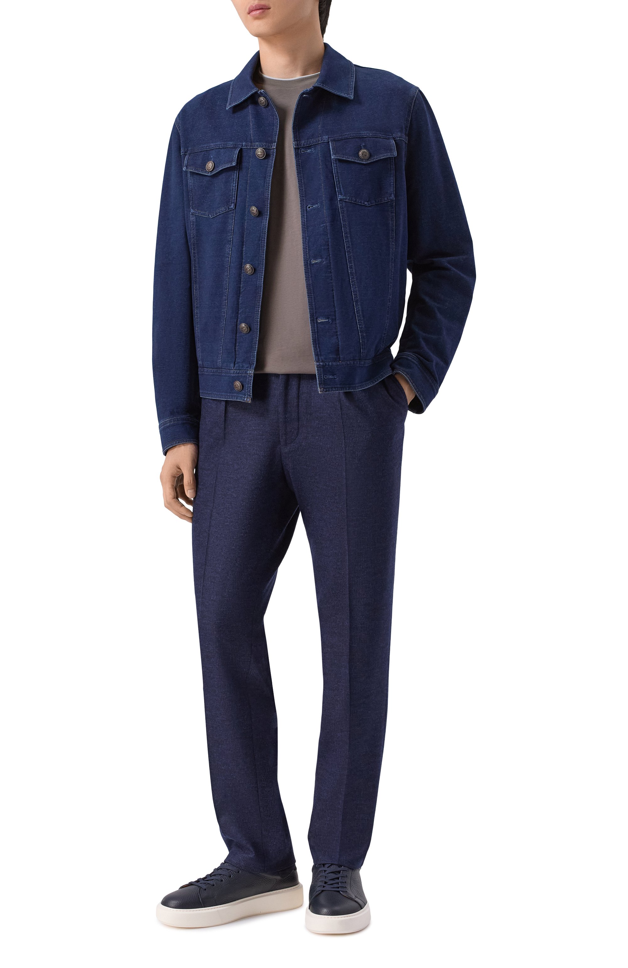 Шерстяные брюки CORNELIANI темно-синего цвета по цене 78500 руб., арт. 284L19/2A17800, фото 2 Шерстяные брюки CORNELIANI, арт. 284L19/2A17800, фото 2