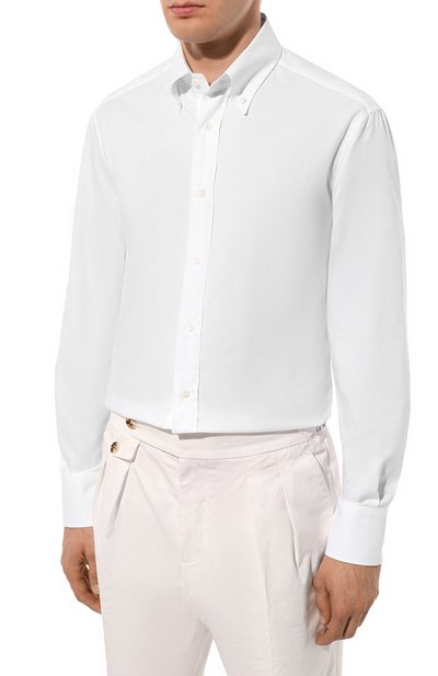 Хлопковая рубашка BRUNELLO CUCINELLI белого цвета по цене 55850 руб., арт. MB6971716, фото 3 Хлопковая рубашка BRUNELLO CUCINELLI, арт. MB6971716, фото 3