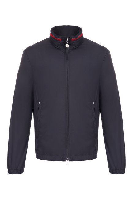 Мужская куртка MONCLER темно-синего цвета, арт. 1A00161/54A81 | Фото 1 (Автоматизация ТО: Проставлено; Длина (верхняя одежда): Короткие; Рукава: Длинные; Автоматизация состава: Проставлено; Материал внешний: Синтетический материал)