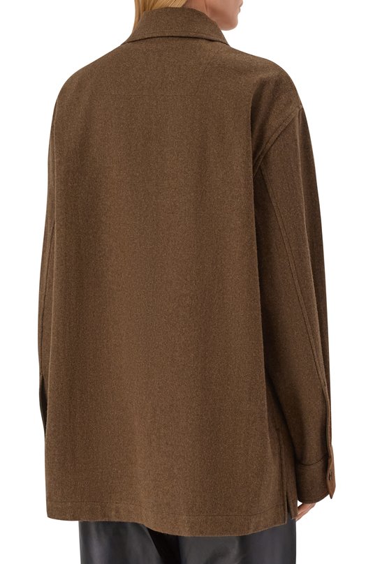 Шерстяная рубашка Jil Sander J40DL0170/J40182 Коричневый  J40DL0170/J40182 Фото 4