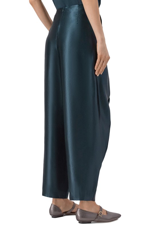 Брюки изо льна и шелка Giorgio Armani GW002502/TE10935 Зелёный  GW002502/TE10935 Фото 4