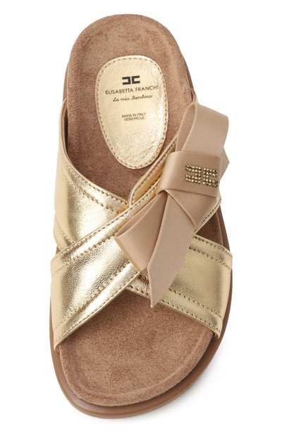 Кожаные шлепанцы ELISABETTA FRANCHI LA MIA BAMBINA, арт. F4A2-E0308-0092511/30-34, фото 4