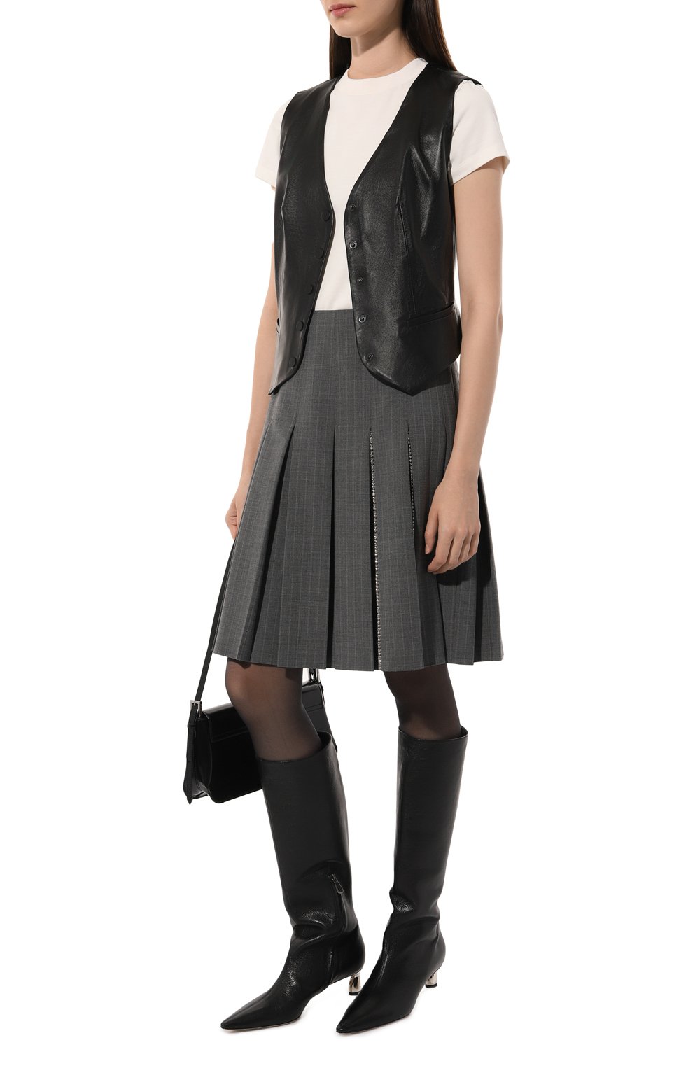 Плиссированная юбка VIVETTA серого цвета по цене 62300 руб., арт. VS2G00024-TE022, фото 2 Плиссированная юбка VIVETTA, арт. VS2G00024-TE022, фото 2