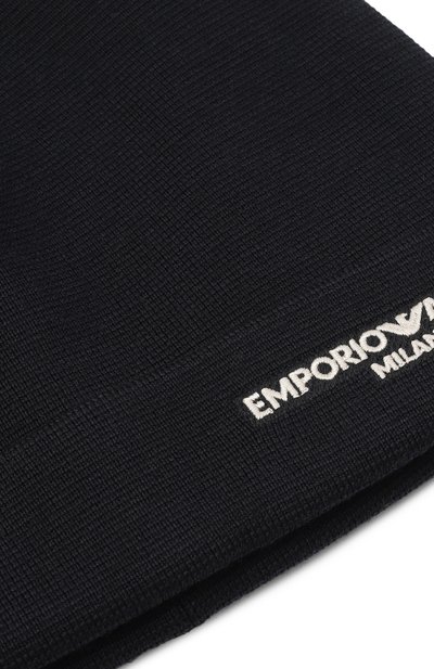 Шерстяная шапка EMPORIO ARMANI темно-синего цвета по цене 12700 руб., арт. EM002715/AF18241, фото 3 Шерстяная шапка EMPORIO ARMANI, арт. EM002715/AF18241, фото 3