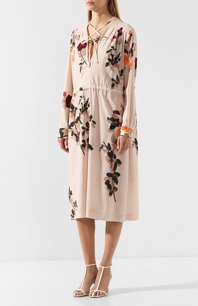 Платье с принтом DRIES VAN NOTEN розового цвета по цене 79250 руб., арт. 192-11058-8413, фото 3 Платье с принтом DRIES VAN NOTEN, арт. 192-11058-8413, фото 3