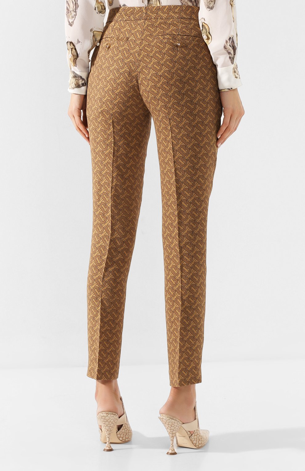Шелковые брюки BURBERRY, арт. 8017247, фото 4