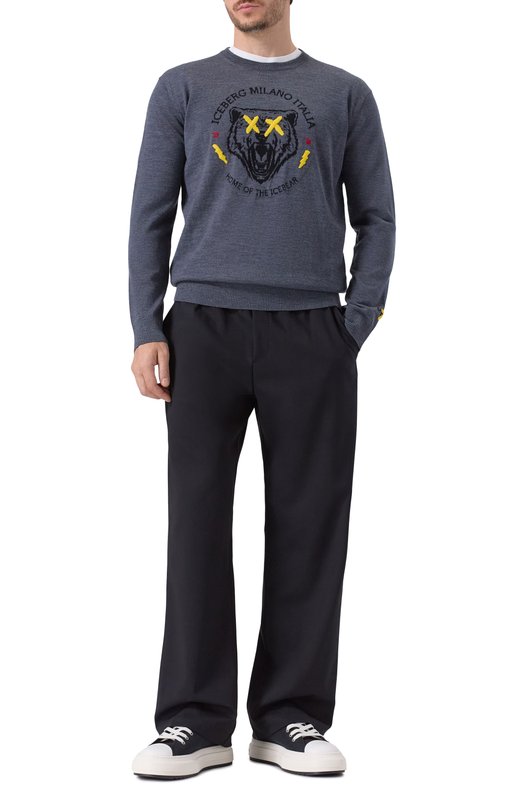 Шерстяные брюки MSGM 3940MP12/257605 Чёрный  3940MP12/257605 Фото 2