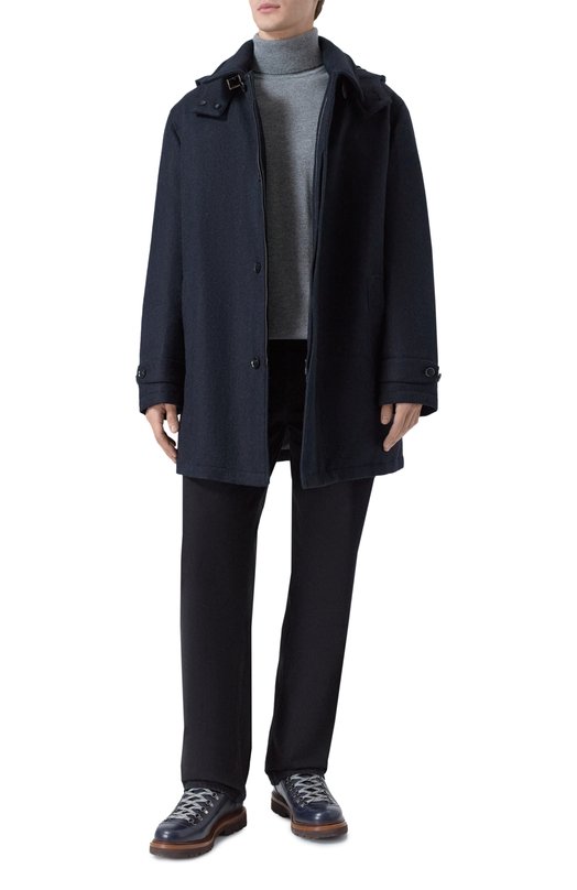Шерстяное пальто Brioni SHNZ0L/0D302 Синий  SHNZ0L/0D302 Фото 2