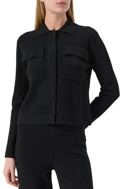 Жакет из вискозы MAX MARA STUDIO черного цвета по цене 59000 руб., арт. MIT0, фото 3 Жакет из вискозы MAX MARA STUDIO, арт. MIT0, фото 3