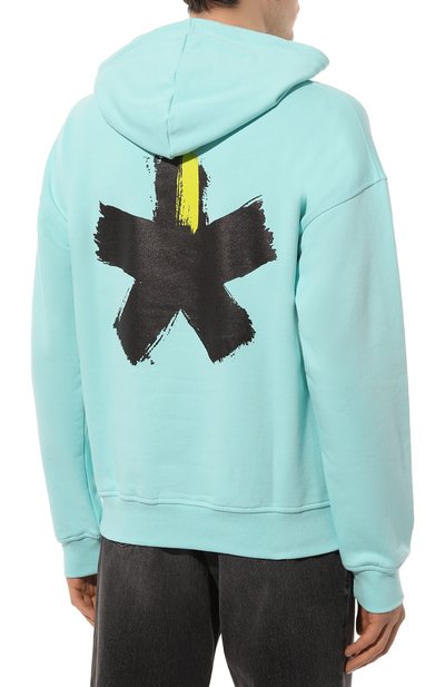 Хлопковое худи COMME DES FUCKDOWN бирюзового цвета по цене 21850 руб., арт. CDFU2190, фото 4 Хлопковое худи COMME DES FUCKDOWN, арт. CDFU2190, фото 4