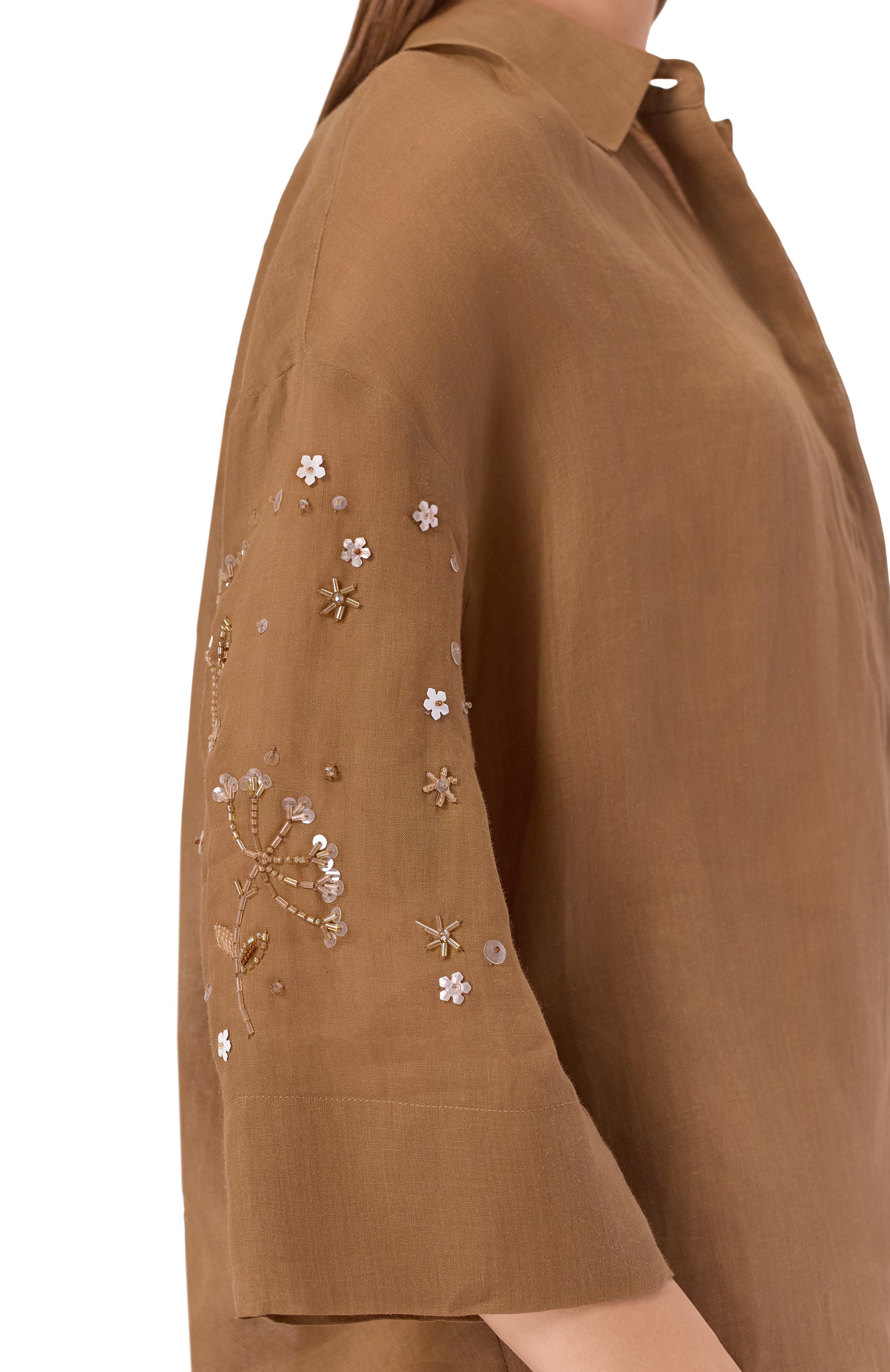 Рубашка LORENA ANTONIAZZI светло-коричневого цвета по цене 94600 руб., арт. E2644CA58A/4248R, фото 5 Рубашка LORENA ANTONIAZZI, арт. E2644CA58A/4248R, фото 5